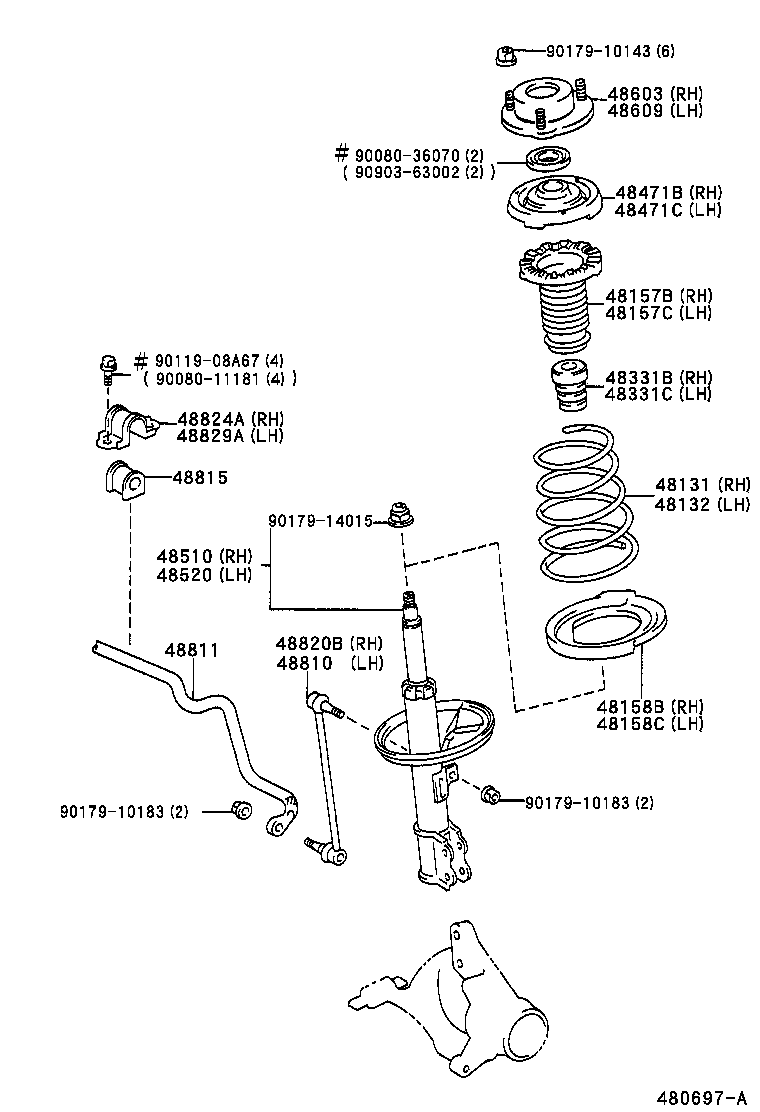 Toyota 48131-AA030 SPRING, FRONT COIL, RH