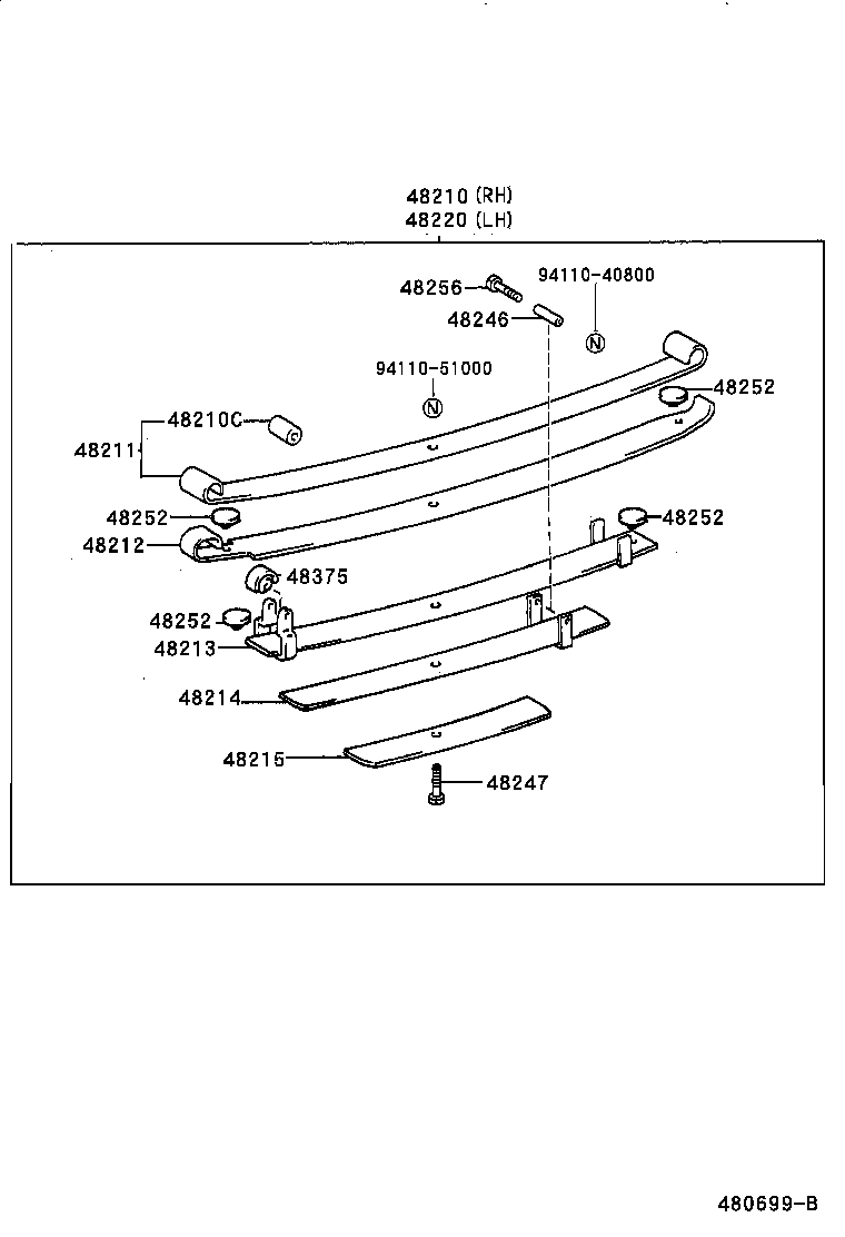48046-04010 SEAT SUB-ASSY, SPRING U BOLT, RH product image