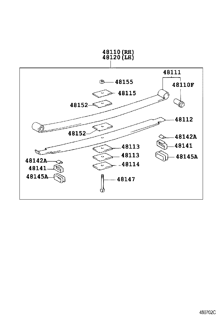 48413-36070 BRACKET, SPRING, NO.2 RH product image