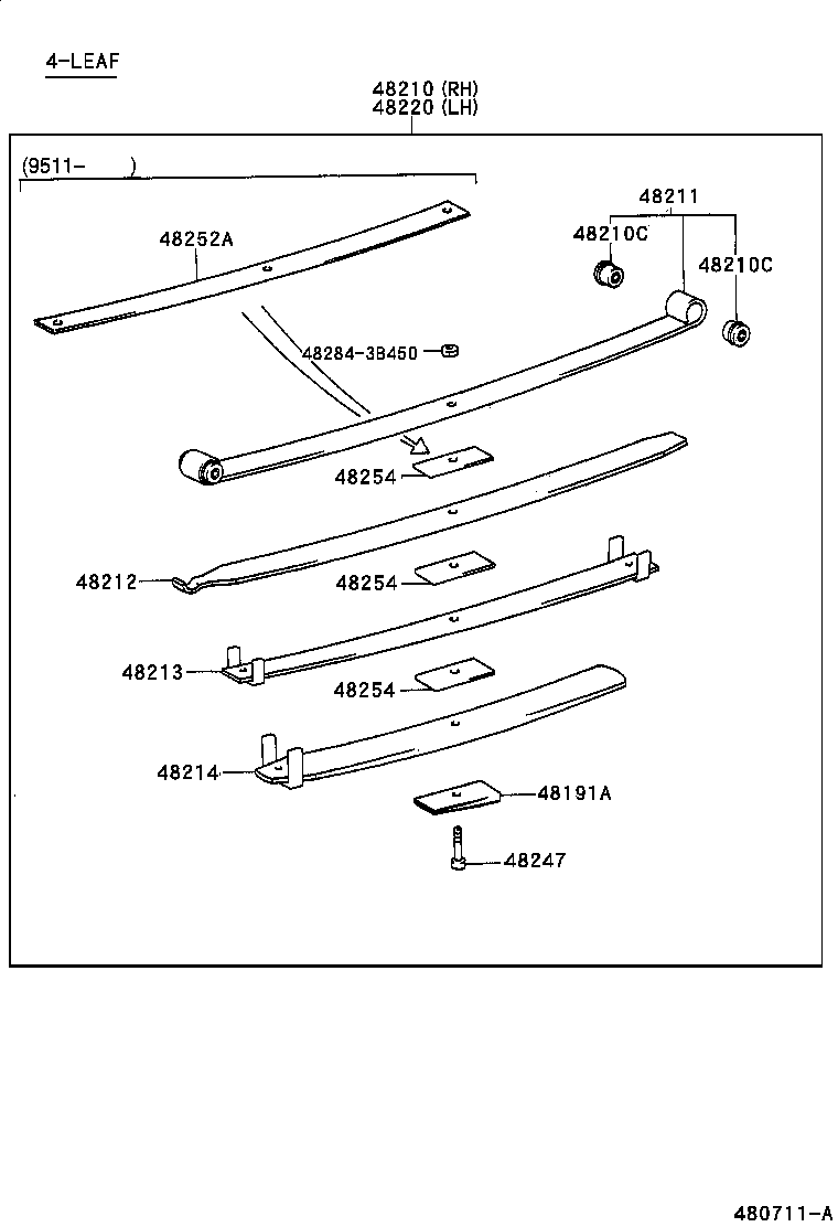 48247-3B511 BOLT, REAR SPRING, CENTER product image