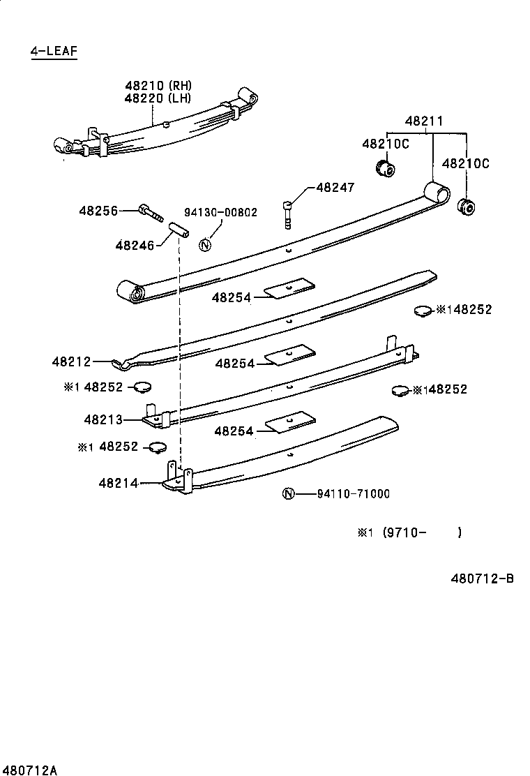 48247-3B511 BOLT, REAR SPRING, CENTER product image