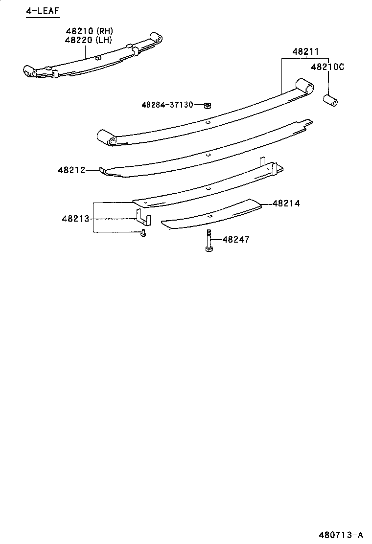 48247-3B511 BOLT, REAR SPRING, CENTER product image