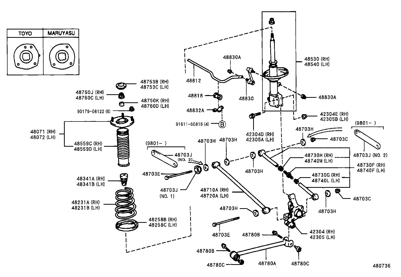 48231-13060 SPRING, COIL, REAR RH product image