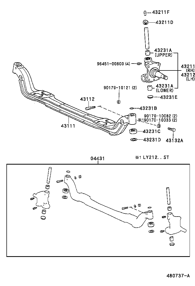 43202-25060 KNUCKLE, STEERING, LH product image
