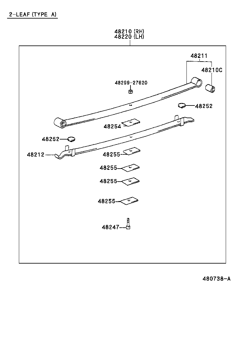 48215-2E080 LEAF, REAR SPRING, NO.5 product image