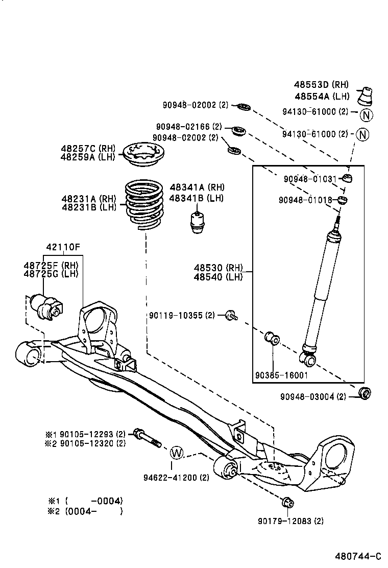 48231-44050 SPRING, COIL, REAR RH product image
