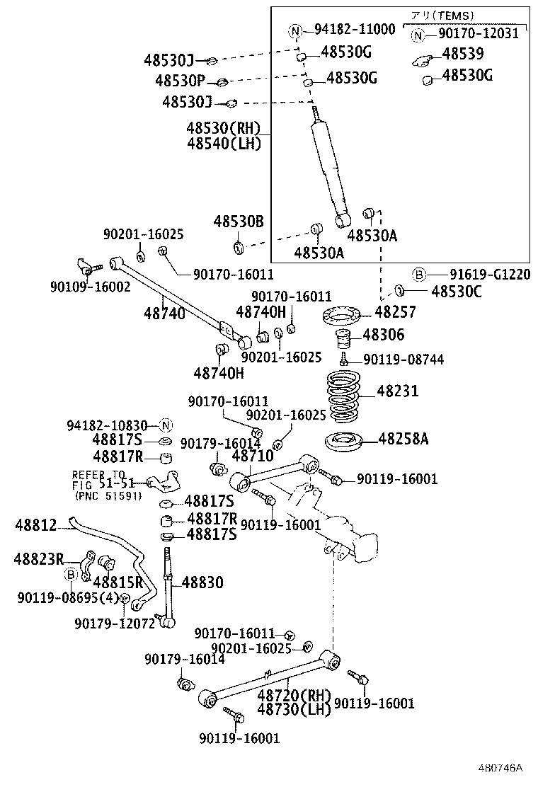 48046-35160 SEAT SUB-ASSY, SPRING U BOLT, RH product image