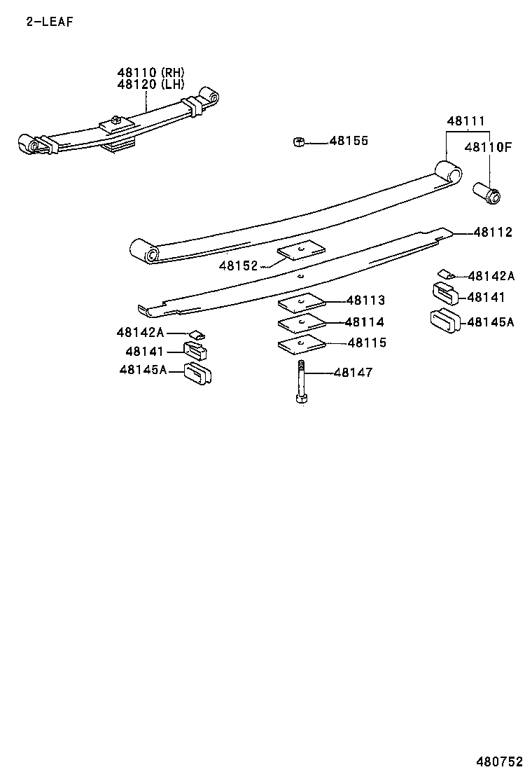 48101-3B683 LEAF, FRONT SPRING, NO.1 product image