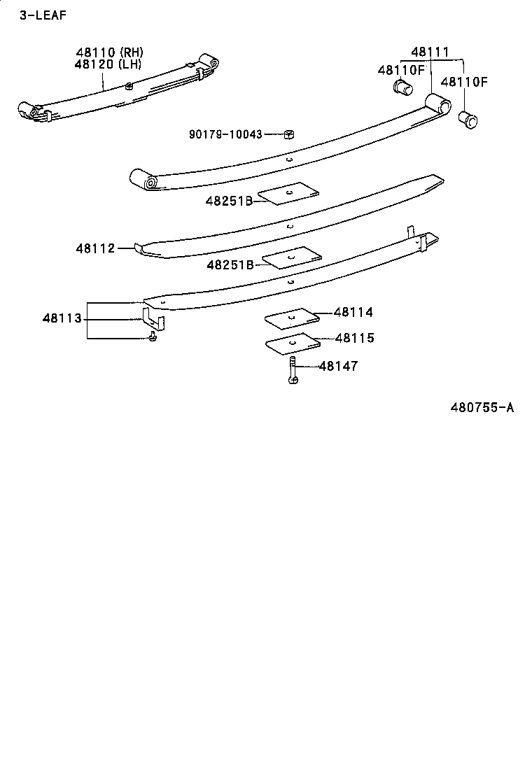 48411-36120 BRACKET SUB-ASSY, SPRING, NO.1 product image