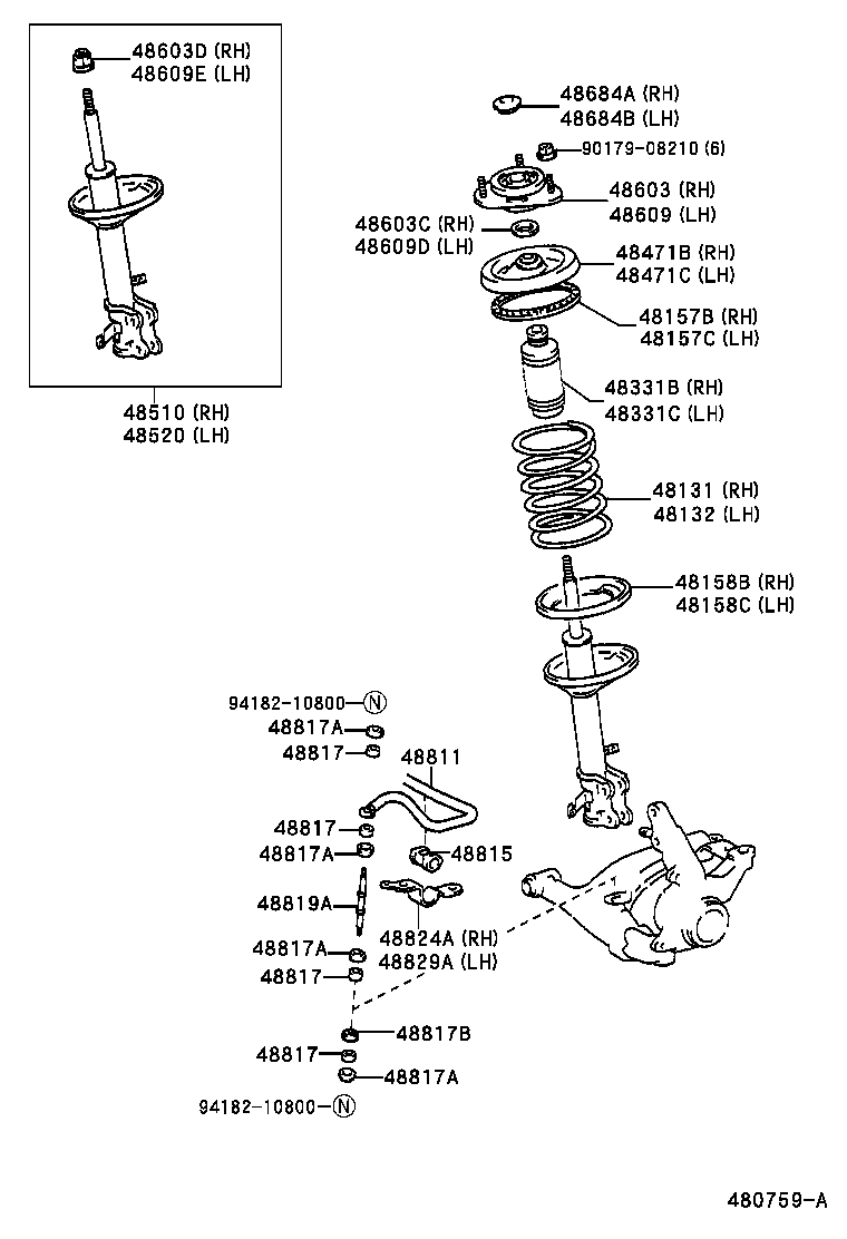 48131-13110 SPRING, FRONT COIL, RH product image
