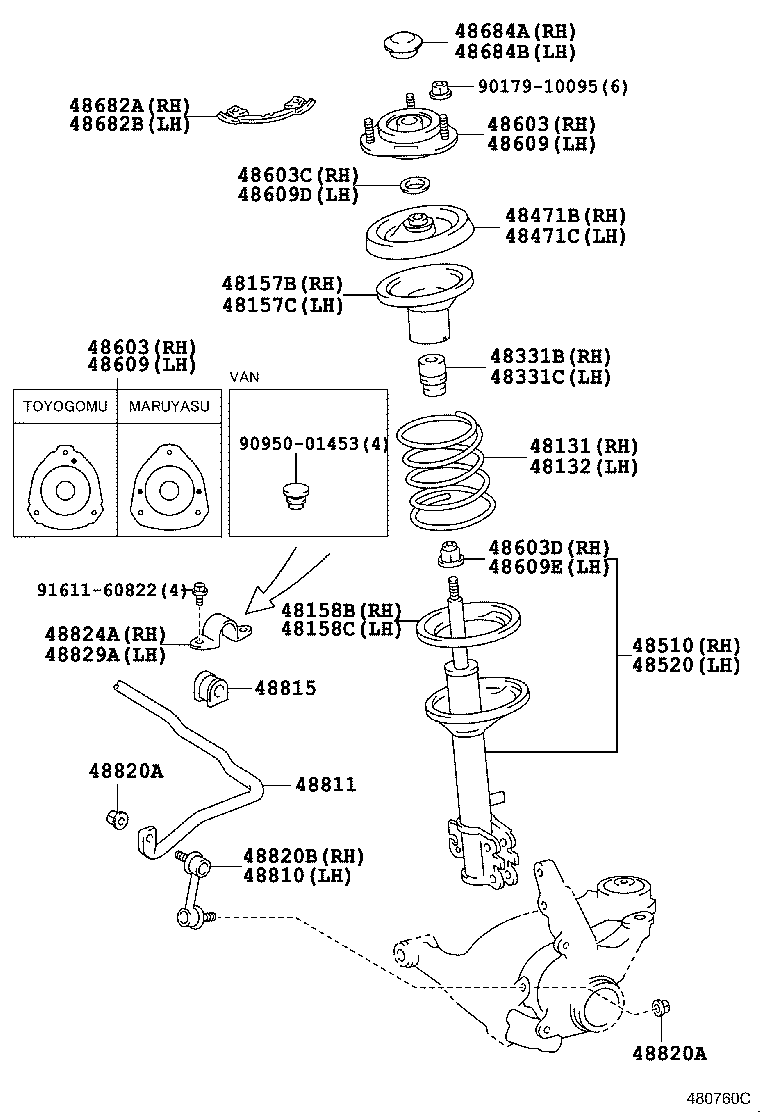 48131-21190 SPRING, FRONT COIL, RH product image