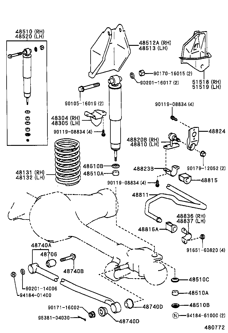 48247-60350 BOLT, FRONT SPRING, CENTER product image