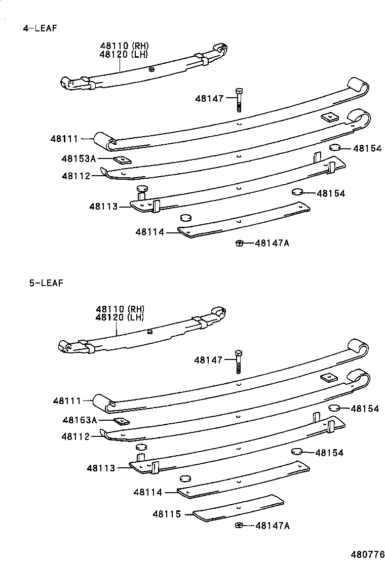 48102-60293 LEAF, FRONT SPRING, NO.3 product image