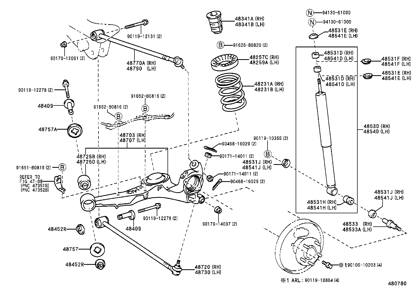 48306-42010 BUMPER, REAR SPRING, NO.1 RH product image