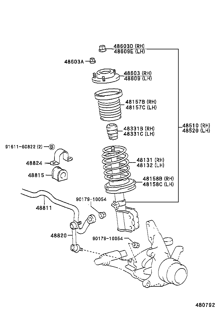 48131-06190 SPRING, FRONT COIL, RH product image