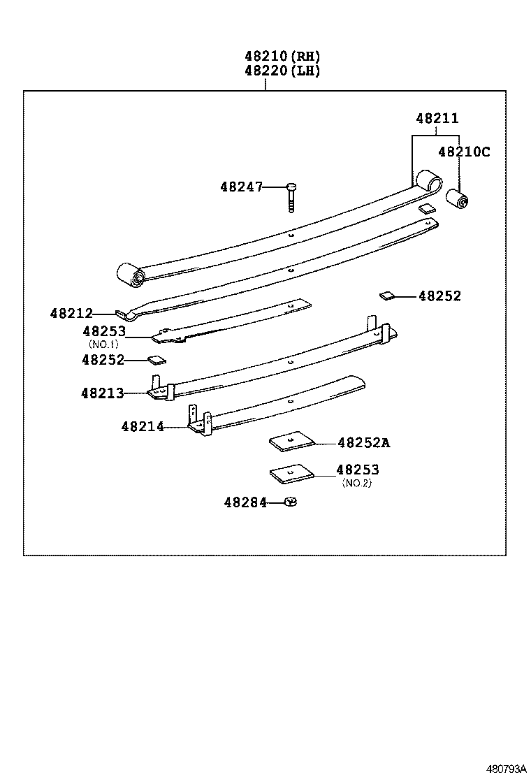 48046-26111 SEAT SUB-ASSY, SPRING U BOLT, RH product image