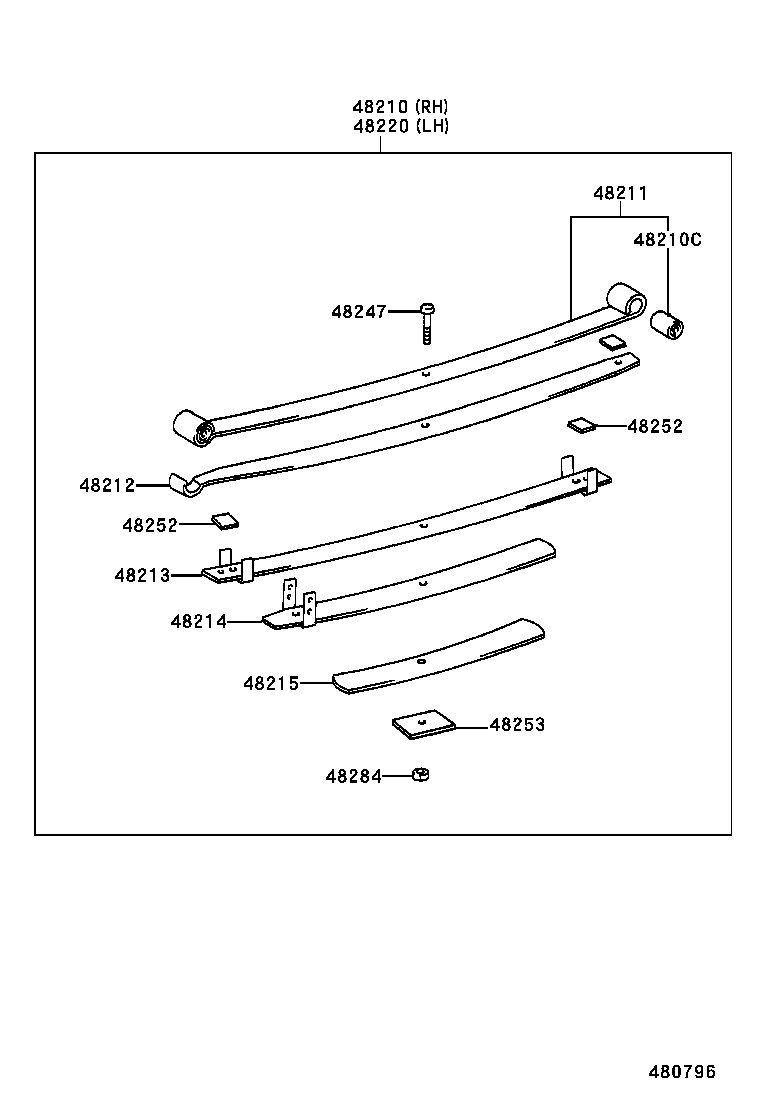 48046-26100 SEAT SUB-ASSY, SPRING U BOLT, RH product image