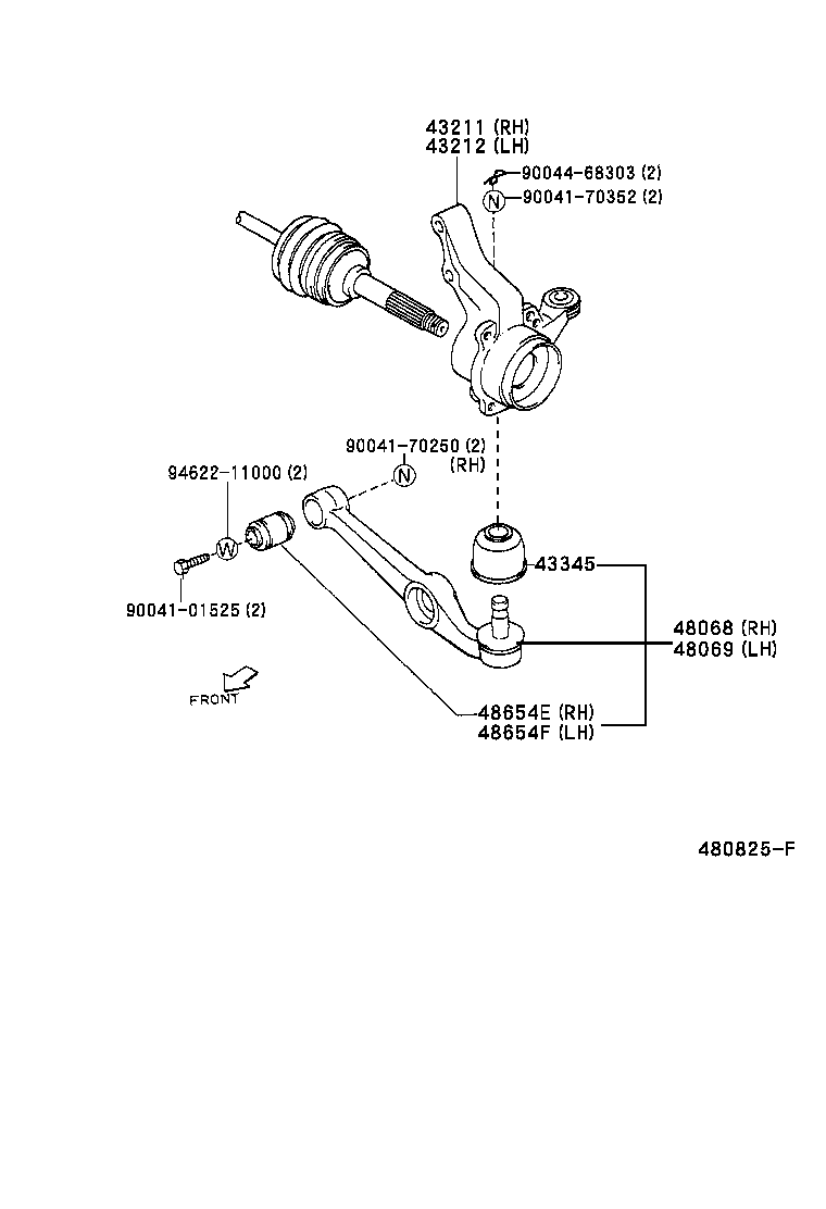 43212-97202 KNUCKLE, STEERING, LH product image
