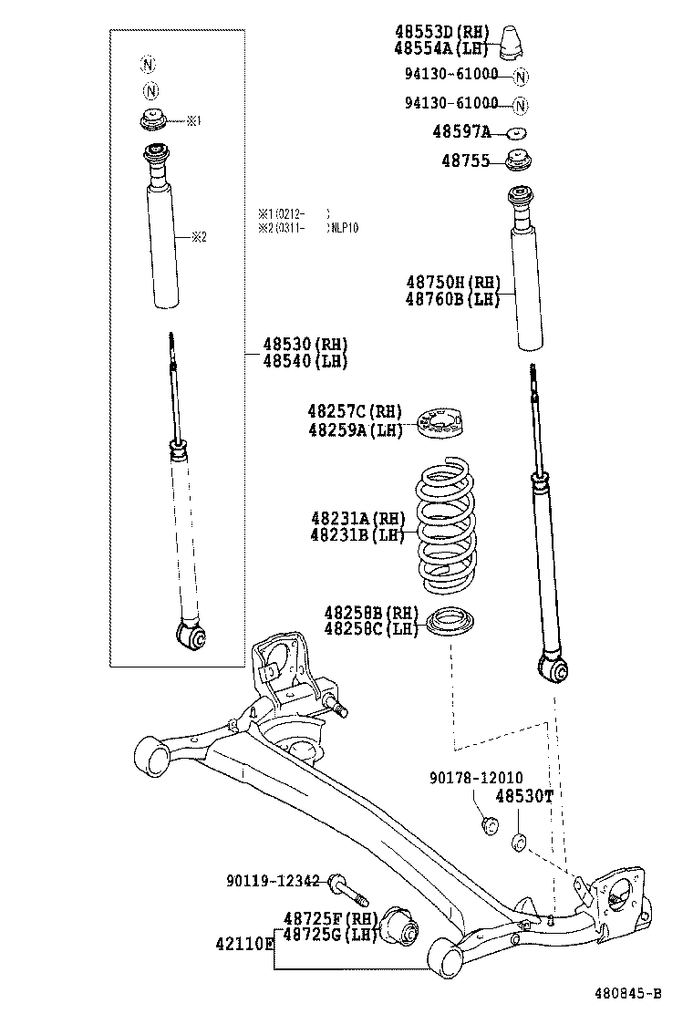 48231-52430 SPRING, COIL, REAR RH product image