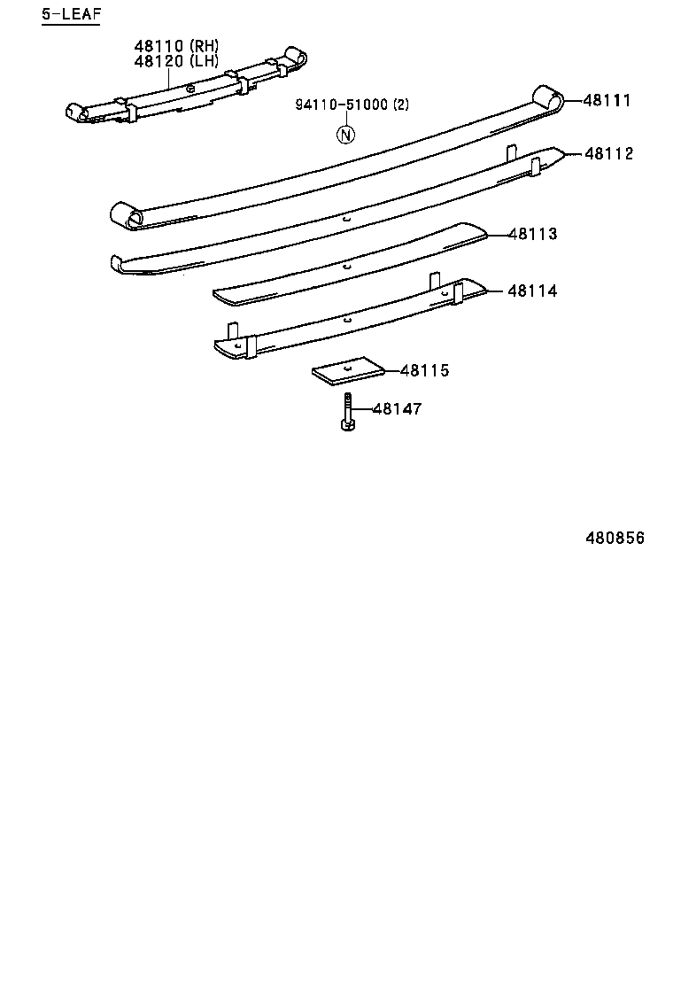04481-25050 SHACKLE KIT, FRONT SPRING product image