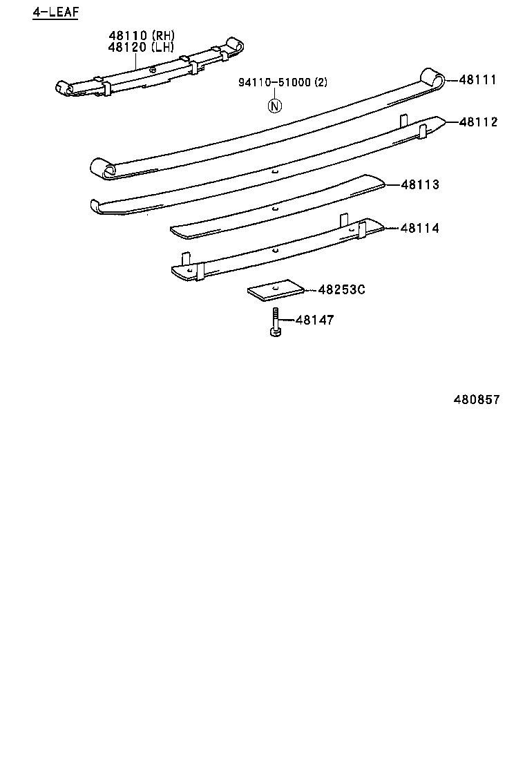 48111-2E020 LEAF, FRONT SPRING, NO.1 product image