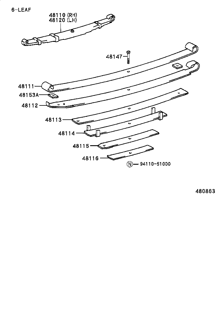 48102-60293 LEAF, FRONT SPRING, NO.3 product image