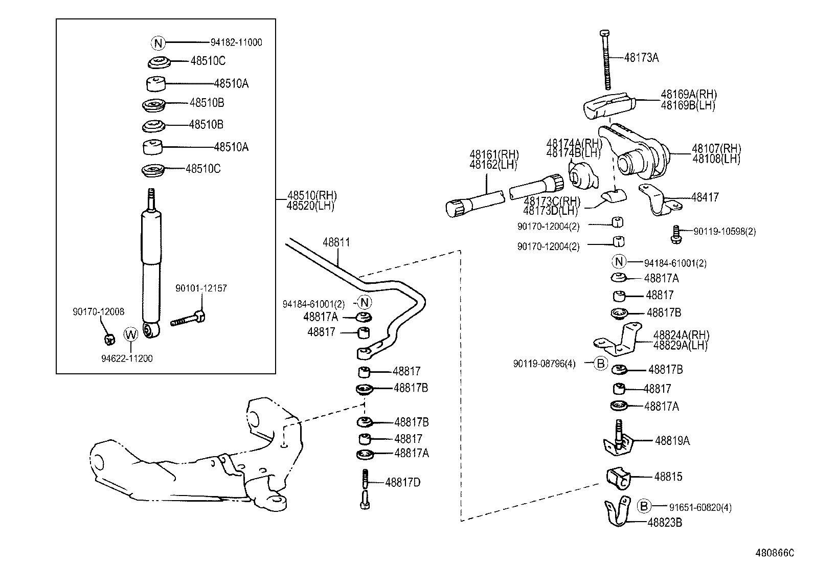 48161-26440 SPRING, TORSION BAR, RH product image