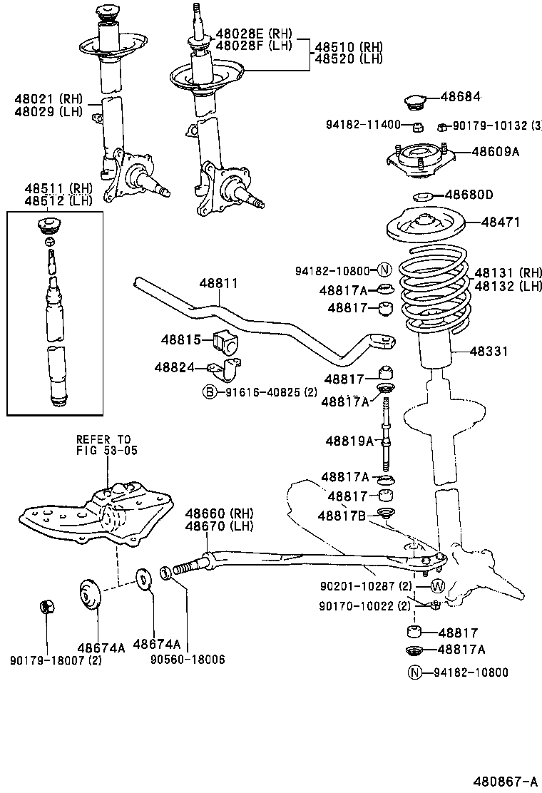 48029-22201 SHELL SUB-ASSY, W/STEERING KNUCKLE, LH product image