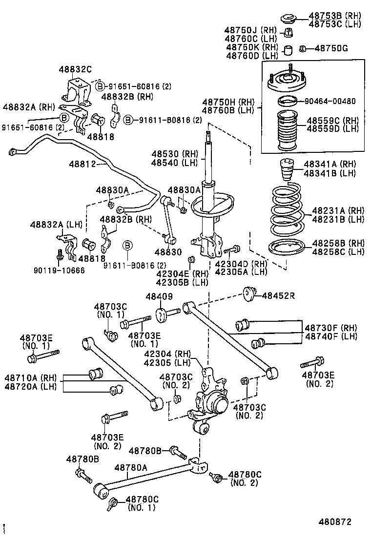 42305-20200 CARRIER SUB-ASSY, REAR AXLE, LH product image