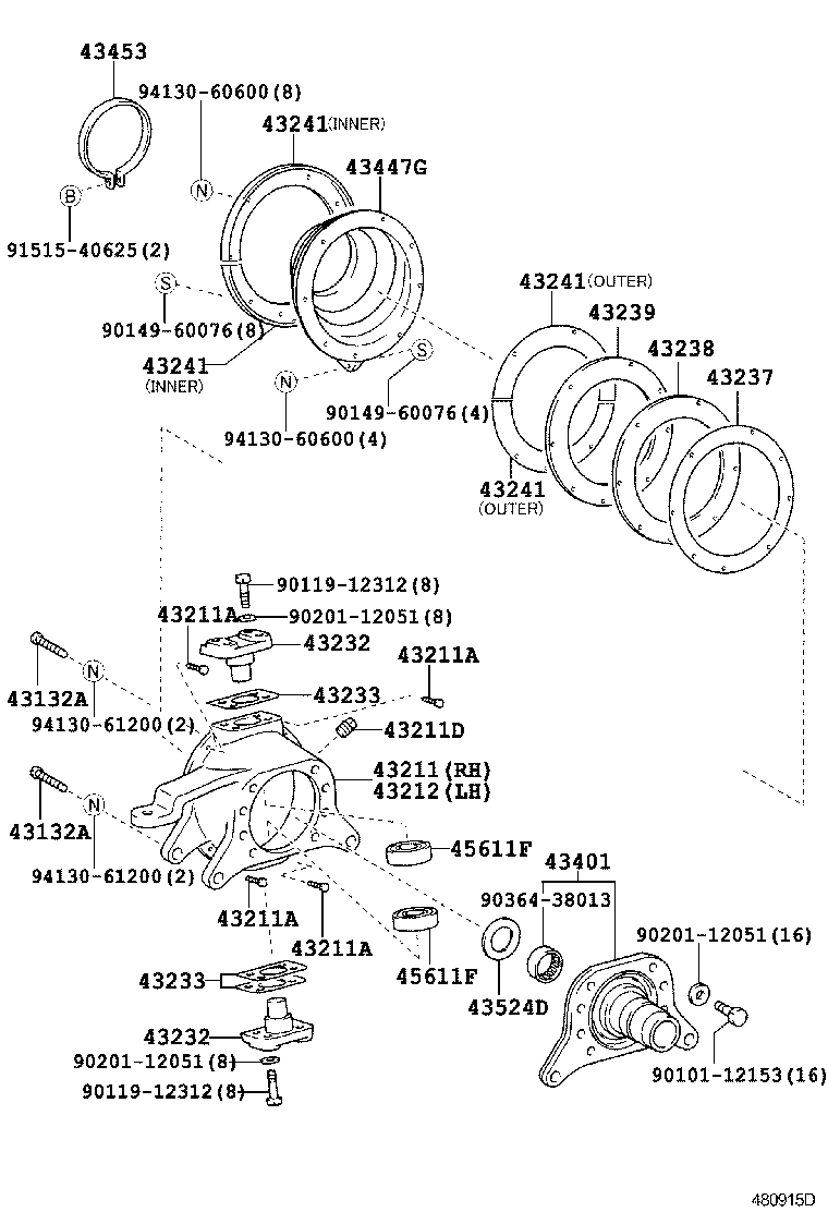 43330-89025 JOINT ASSY, LOWER BALL, FRONT RH product image