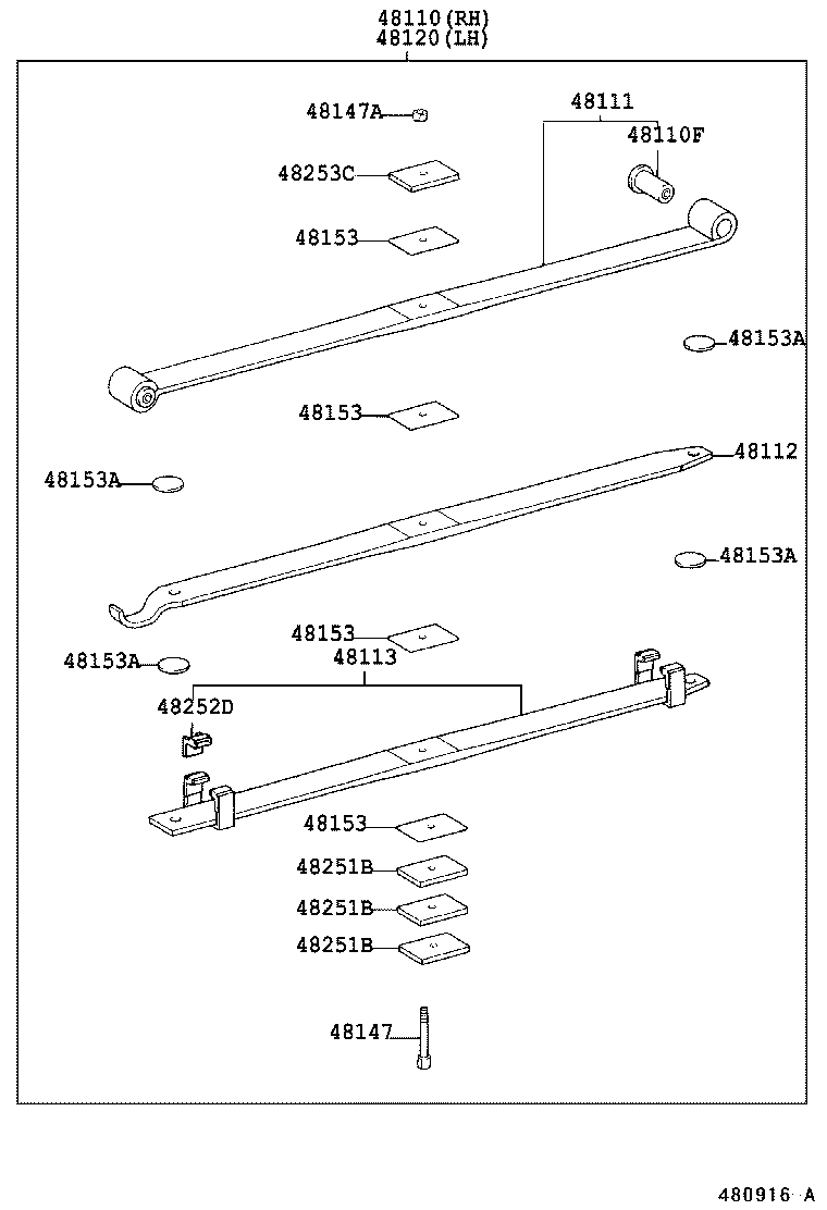48101-37550 LEAF, FRONT SPRING, NO.1 product image