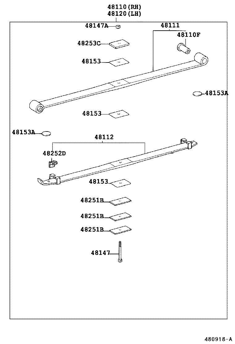 48101-37550 LEAF, FRONT SPRING, NO.1 product image