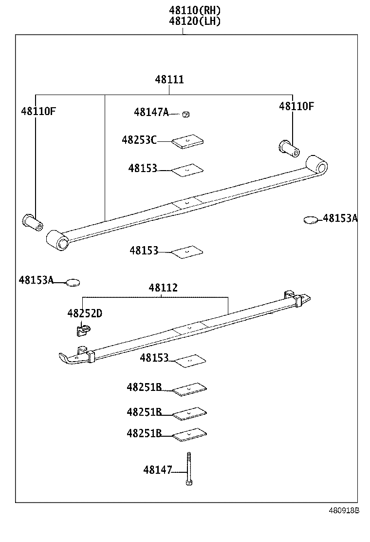 48101-37670 LEAF, FRONT SPRING, NO.1 product image