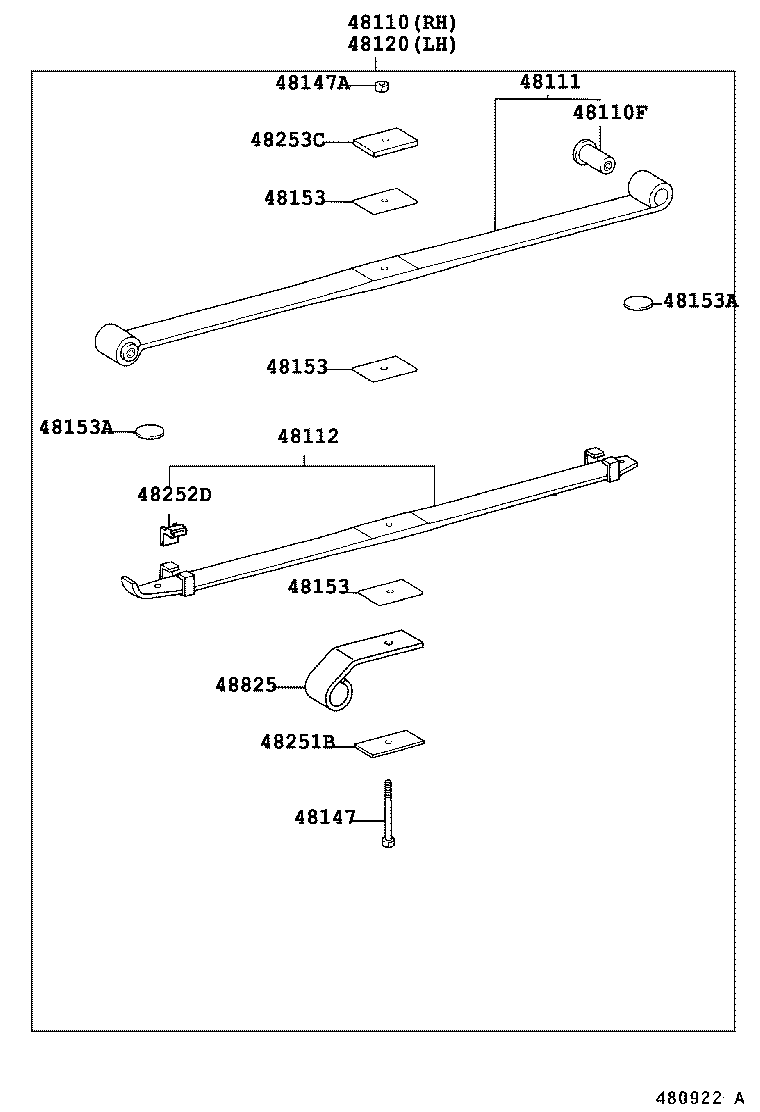 48101-37550 LEAF, FRONT SPRING, NO.1 product image