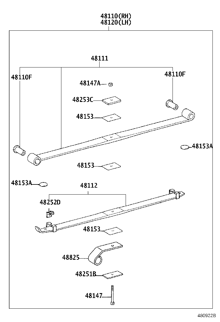 48101-37670 LEAF, FRONT SPRING, NO.1 product image