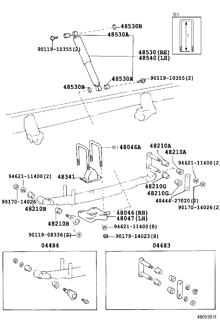48046-27160 SEAT SUB-ASSY, SPRING U BOLT, RH product image