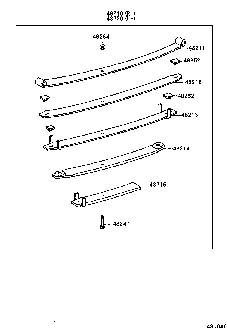 48046-27160 SEAT SUB-ASSY, SPRING U BOLT, RH product image