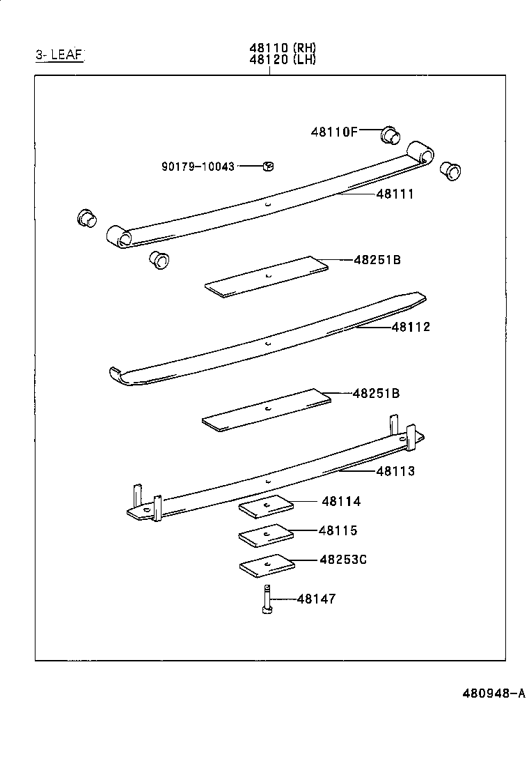 48411-36120 BRACKET SUB-ASSY, SPRING, NO.1 product image