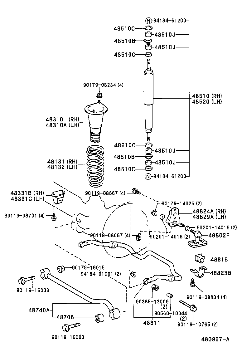 48247-60350 BOLT, FRONT SPRING, CENTER product image
