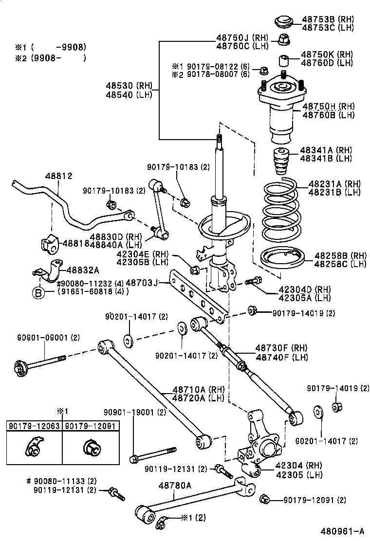 Toyota 42305-33040 CARRIER SUB-ASSY, REAR AXLE, LH
