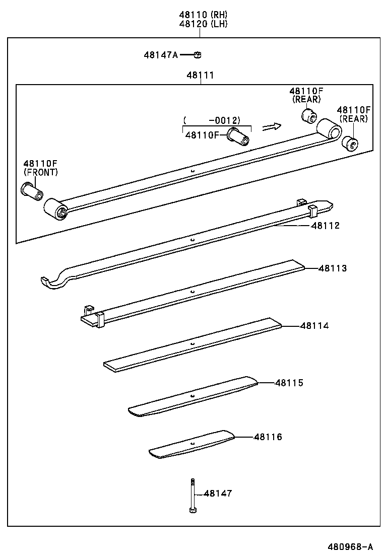 48155-3B470 NUT, FRONT SPRING CENTER BOLT product image