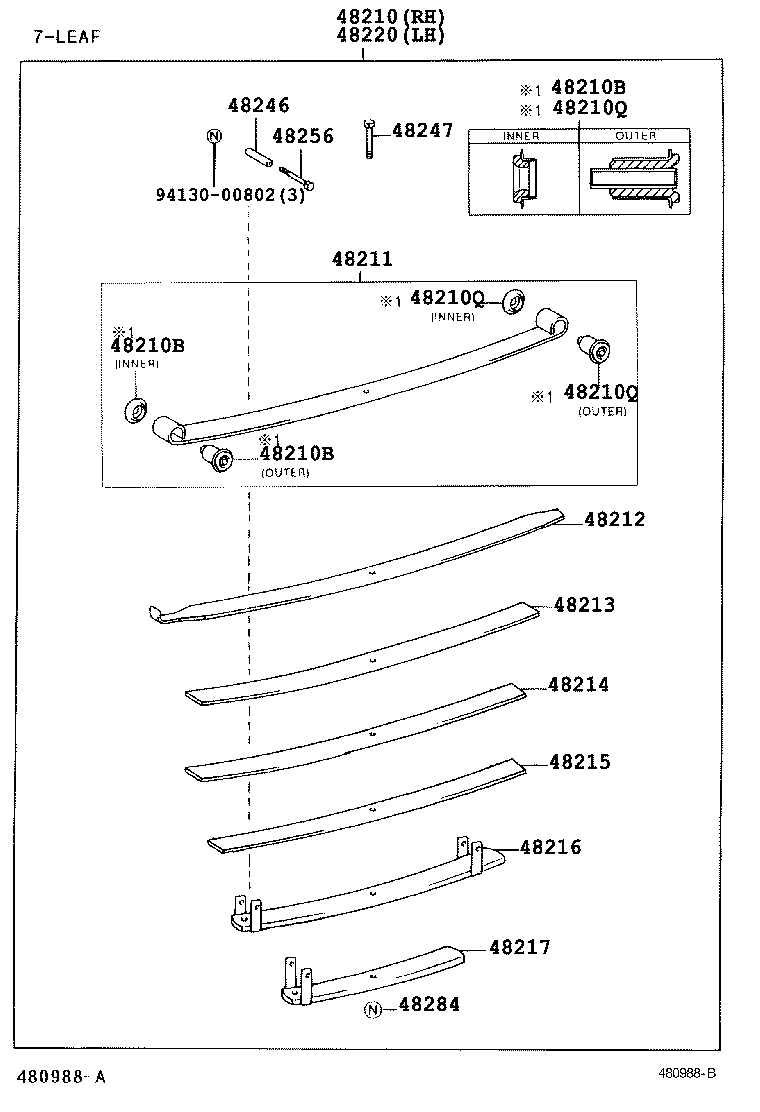 48031-60070 LEAF, REAR SPRING, NO.1 product image