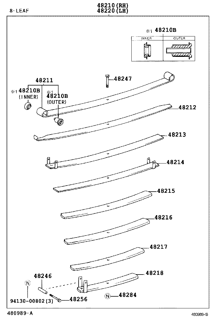 48031-60070 LEAF, REAR SPRING, NO.1 product image