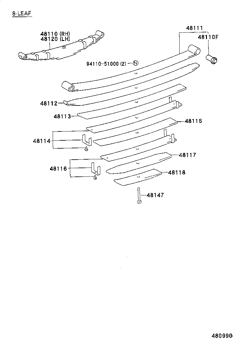 48141-3B060 CLIP, FRONT SPRING, NO.1 product image