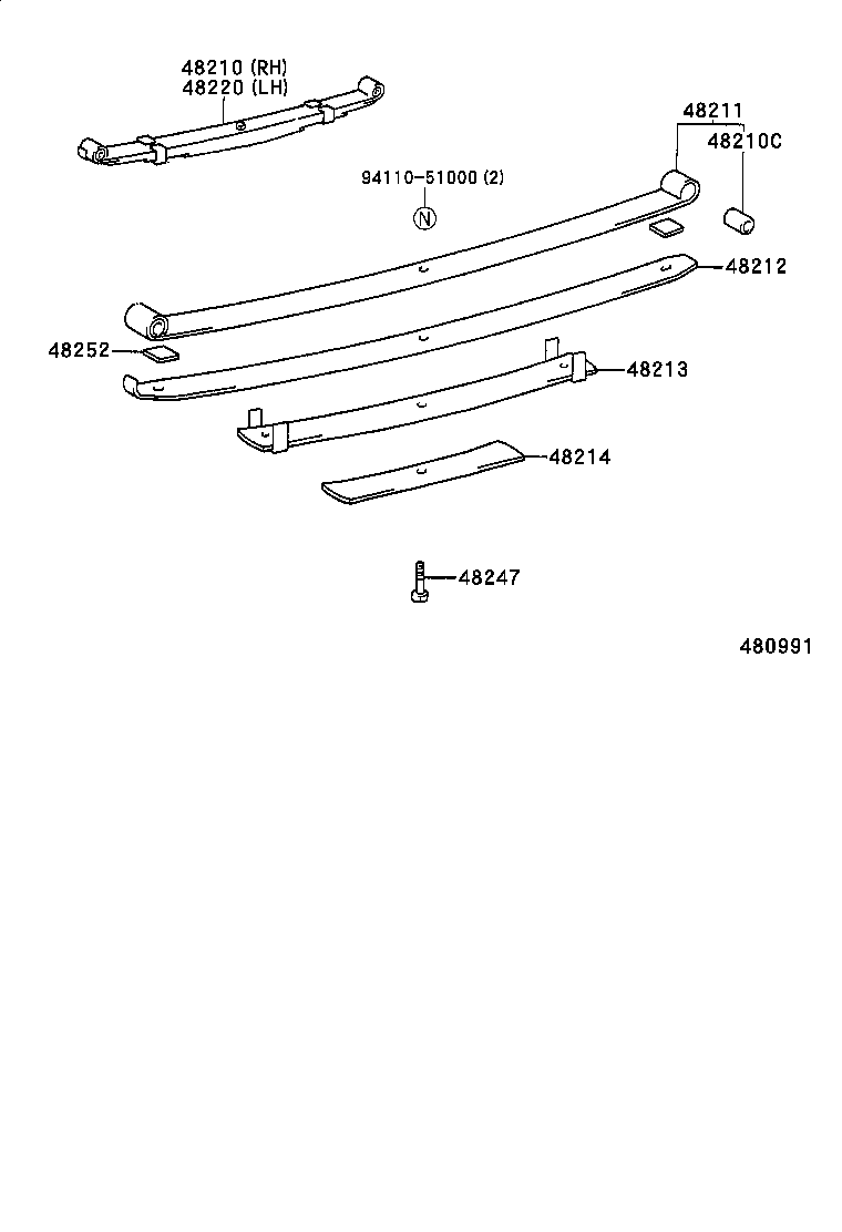 48405-25020 BRACKET, SPRING, NO.4 product image