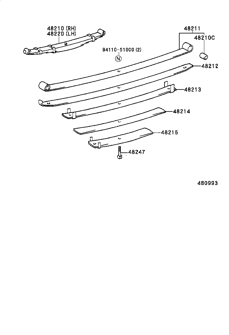 48405-25020 BRACKET, SPRING, NO.4 product image