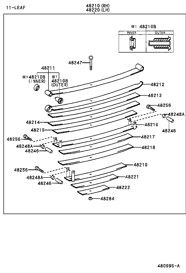 48032-60120 LEAF, REAR SPRING, NO.2 product image