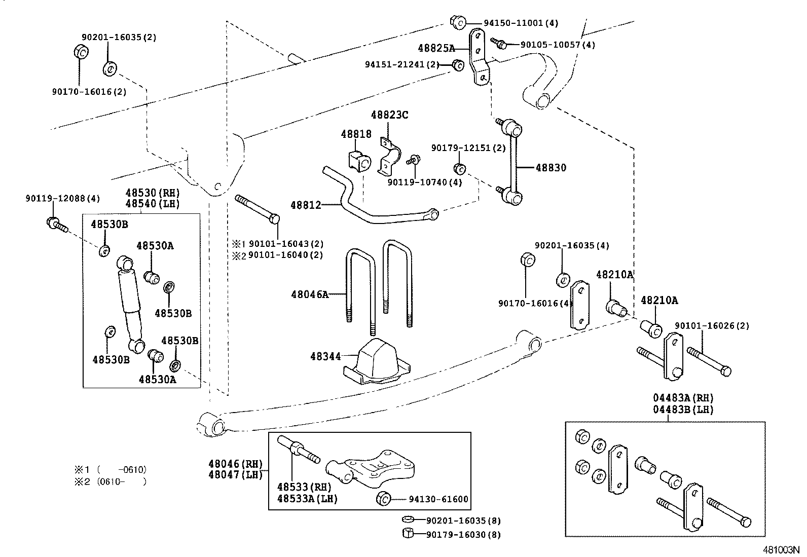 48046-37180 SEAT SUB-ASSY, SPRING U BOLT, RH product image