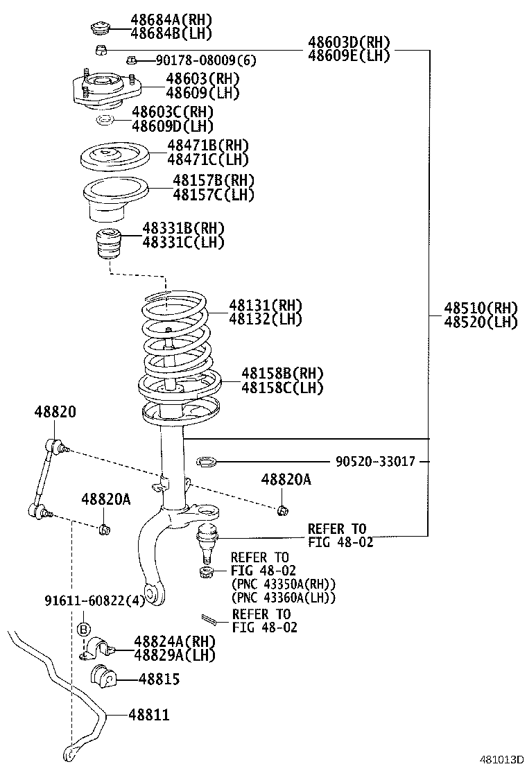 48520-80103 ABSORBER ASSY, SHOCK, FRONT LH product image