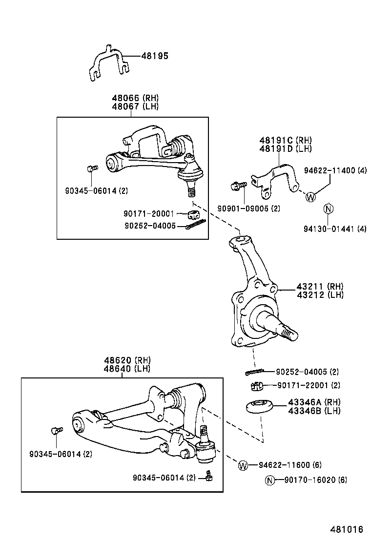 43212-37060 KNUCKLE, STEERING, LH product image